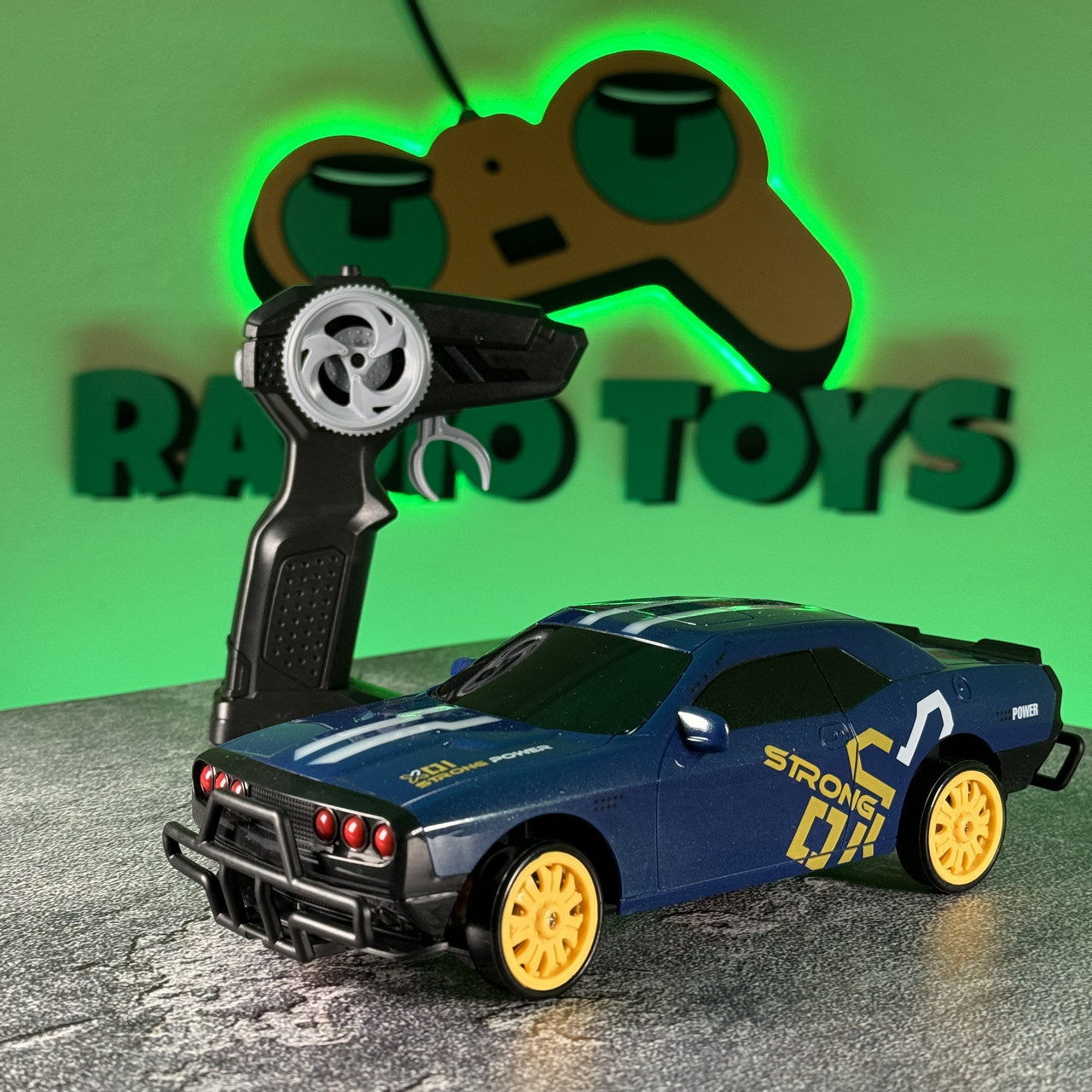 Машинка для дрифту на радіоуправлінні DODGE STRONG NEON Синій | Дрифт машинки на пульті управління | Дрифтова машина, фото 1