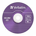 Диск CD Verbatim CD-RW 700Mb 12X SlimBox 5шт Color (43167), фото 2