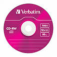 Диск CD Verbatim CD-RW 700Mb 12X SlimBox 5шт Color (43167), фото 3