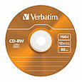 Диск CD Verbatim CD-RW 700Mb 12X SlimBox 5шт Color (43167), фото 4