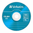Диск CD Verbatim CD-RW 700Mb 12X SlimBox 5шт Color (43167), фото 6