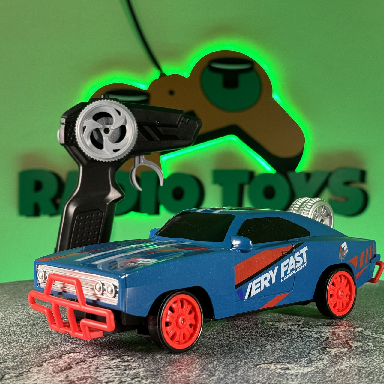 Машинка для дрифту на радіоуправлінні DODGE TURBO NEON Синій | Дрифт машинки на пульті управління | Дрифтова машина на радіокерува, фото 1