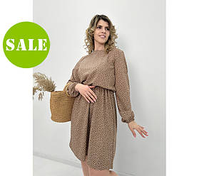 Жіноча сукня в горошок з довгим рукавом "Virginia" оптом | Батал | Розпродаж моделі