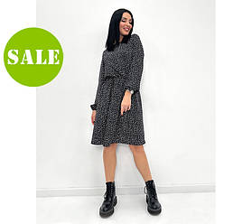 Жіноча сукня в горошок з довгим рукавом "Virginia" оптом | Норма і батал | Розпродаж моделі