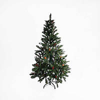 Ялинка штучна C 66874 (1) висота - 125 см, розбірна, прикрашена ягодами й шишками, в коробці