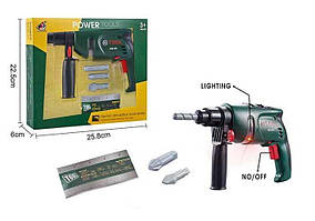 Дриль 0223-13 (48/2) підсвічування, на батарейках, 3 насадки, на батарейках, в коробці
