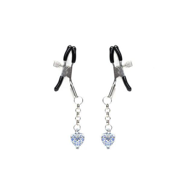 Затискачі для сосків Liebe Seele Glow-in-dark Nipple Clamps Blue, фото 1