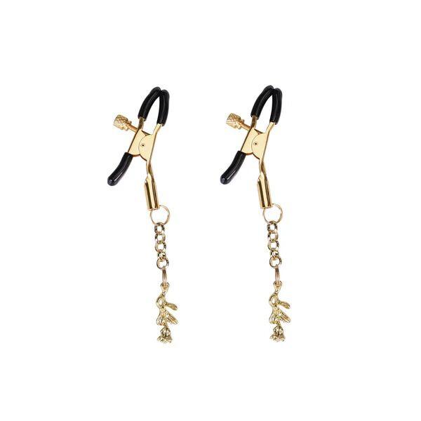 Затискачі для сосків Liebe Seele Rose Pendant Nipple Clamps Gold, фото 1
