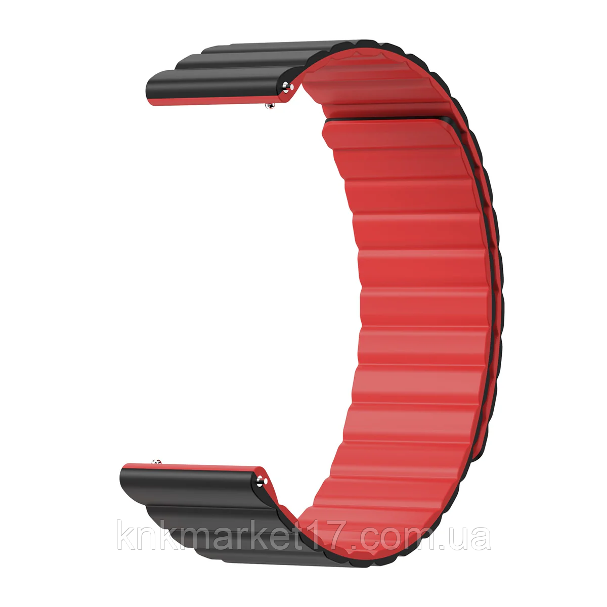 Магнітний ремінець KOSPET 22 мм. Black-Red, фото 1