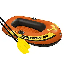 Одномісний надувний човен Intex 58329-1 Explorer 100, 147 х 84 см (весла). 2-х камерний