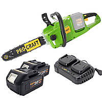 Акумуляторна ланцюгова пилка Procraft PCA40/2 (2 акб 4Аг + ЗП 20/2)