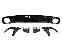 Дифузор ( заднього бампера ) Full Black / Black Pipe ( в стилі RS6 ) на Audi A6 C7 2014-2018 року