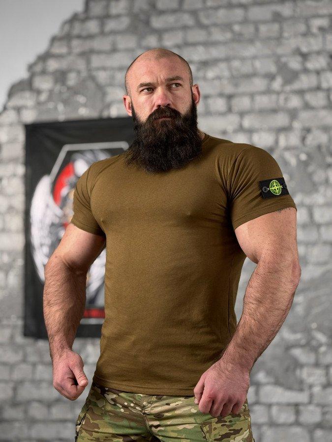 Тактична ХЛОПКОВА футболка NECRONIMICON stone кайот НП5239, фото 1