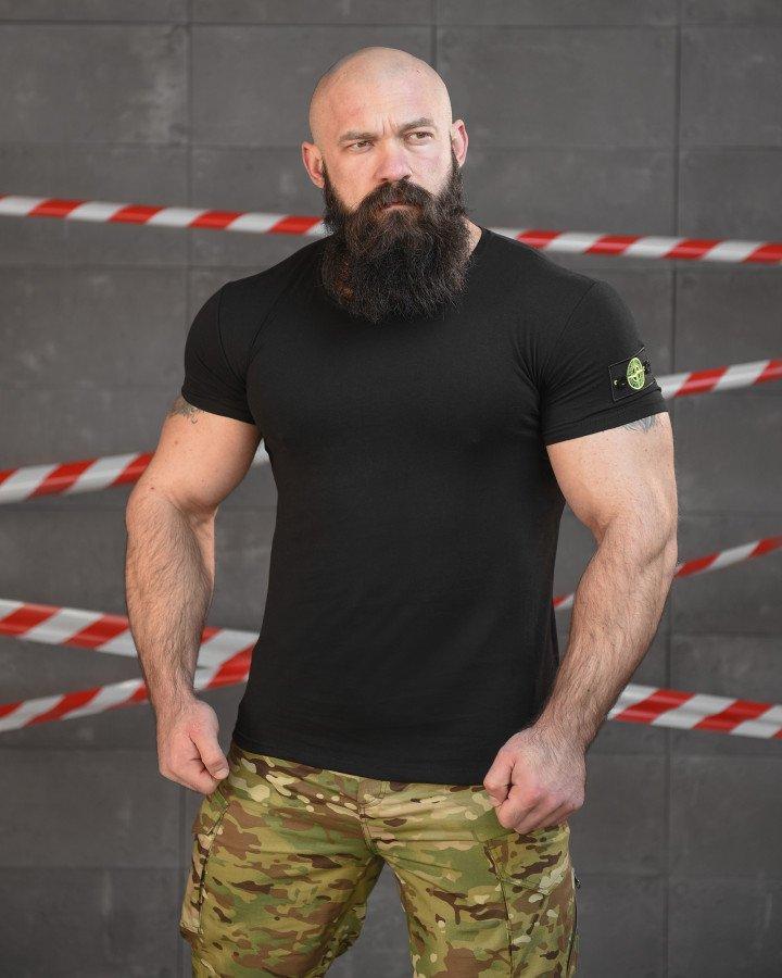 Тактична ХЛОПКОВА футболка NECRONIMICON stone чорна НП5218, фото 1