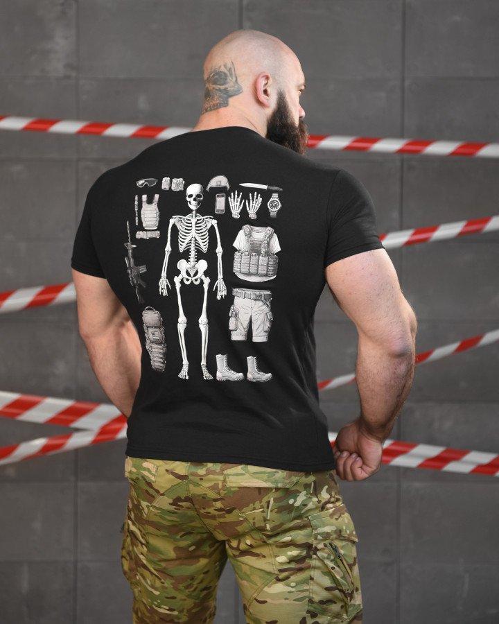 Тактична ХЛОПКОВА футболка NECRONIMICON скелет black НП5204, фото 1