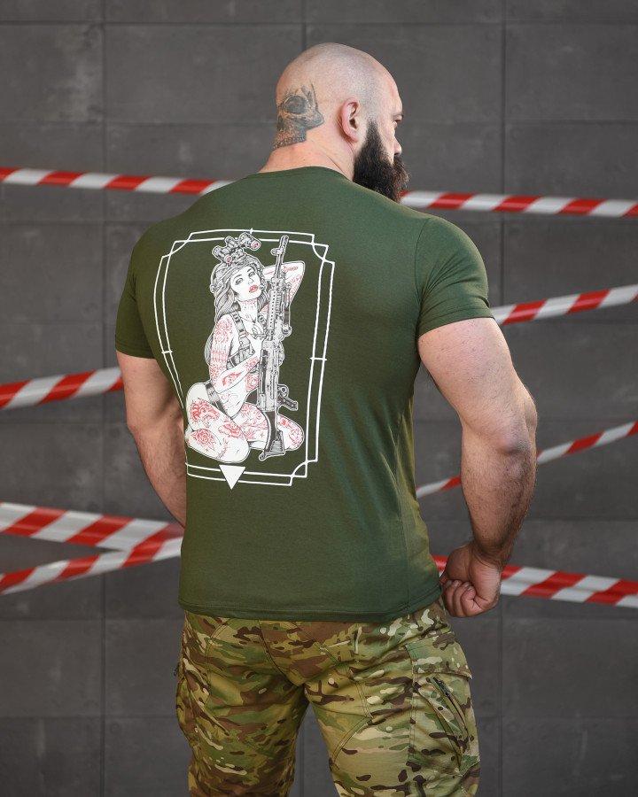 Тактична Бавовняна футболка NECRONIMICON хостер олива НП5203, фото 1