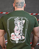 Тактична Бавовняна футболка NECRONIMICON хостер олива НП5203, фото 4