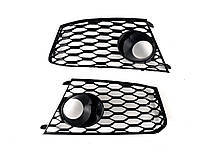 Решітки в бампер Full Black ( RS бампер під дистронік ) на Audi A6 C7 2011-2014 року