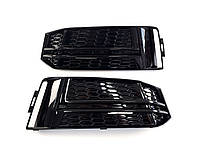 Решітки в бампер Full Black ( S4 ) S-Line на AUDI A4 B9 2015-2019 року