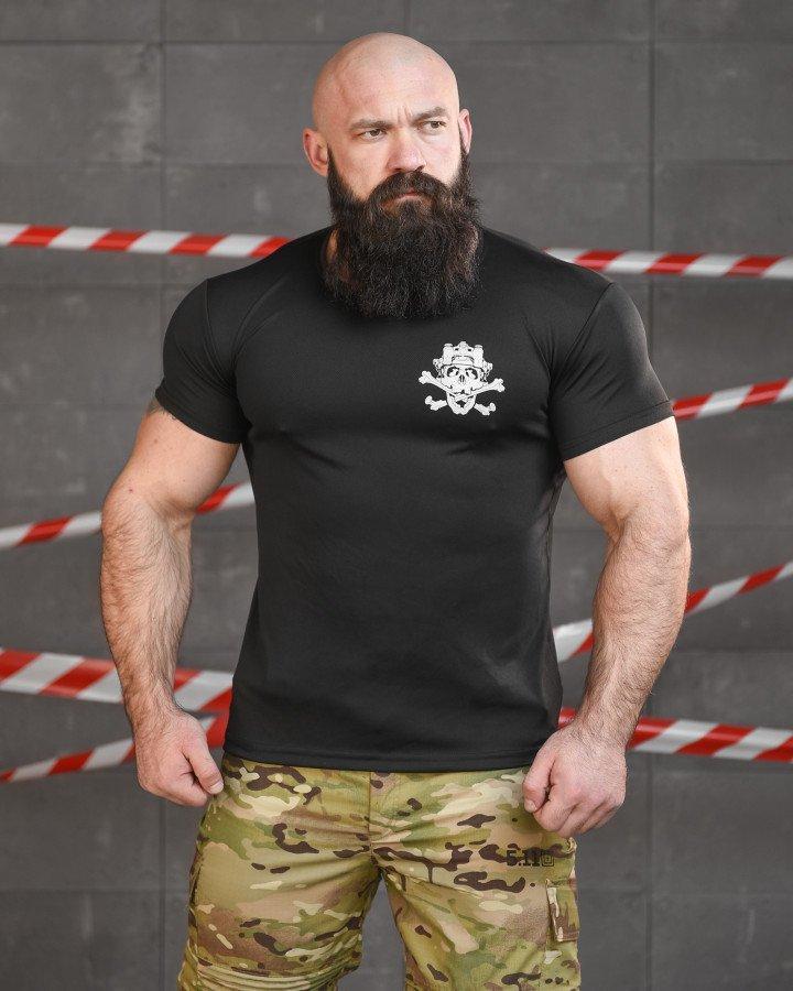 Тактична потоотводна футболка SABUR трон чорна НП5192, фото 1