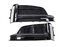 Решітки в бампер Full Black ( стиль S5 ) S-Line на Audi A5 B9 2016-2020 року