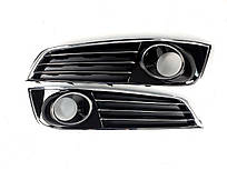 Решітки в бампер Chrome Black ( стиль W12 під дистронік ) на Audi A8 D4 2014-2017 року