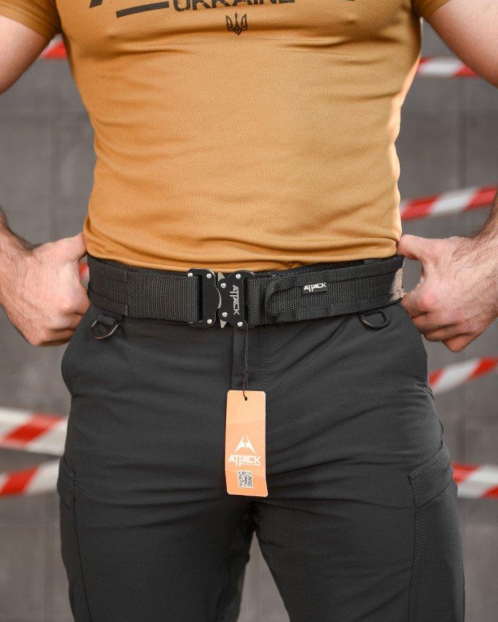 Тактичний ремінь Ranger Belt Attack black ВТ5078