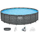 Басейн Bestway 561JZ Ø 671 x 132 см каркасний, пісочний фільтр-насос 8327 л/г, сходи, тент, Polysphere, фото 2