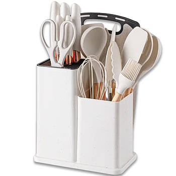Набір силіконового кухонного приладдя 12 предметів Kitchen Set Кухонний набір з силікону та дерева