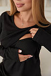 Лонгслів для вагітних та годуючих з розрізом, фото 2