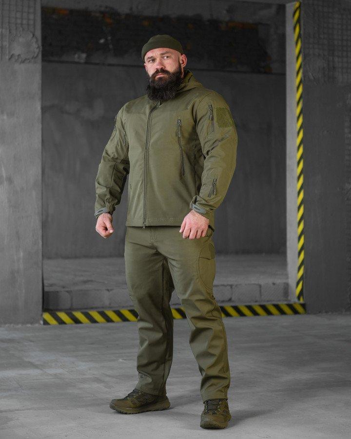 Тактичний костюм софтшел softshell олива ВТ7949