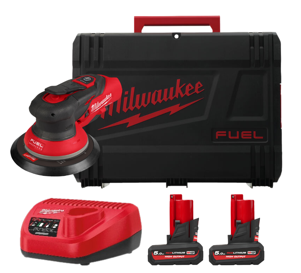 Шліфмашина ексцентрикова акумуляторна MILWAUKEE M12 FROS2.5-502X Ø150мм (ЗП+2акум.Х5Аг+HDкейс), фото 1