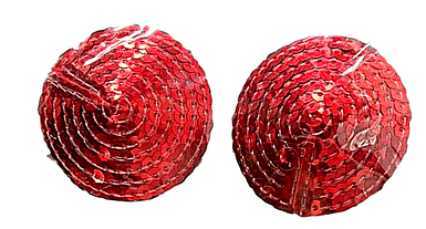 Пестиси на соски круглі Sunspice з паєтками, червоні