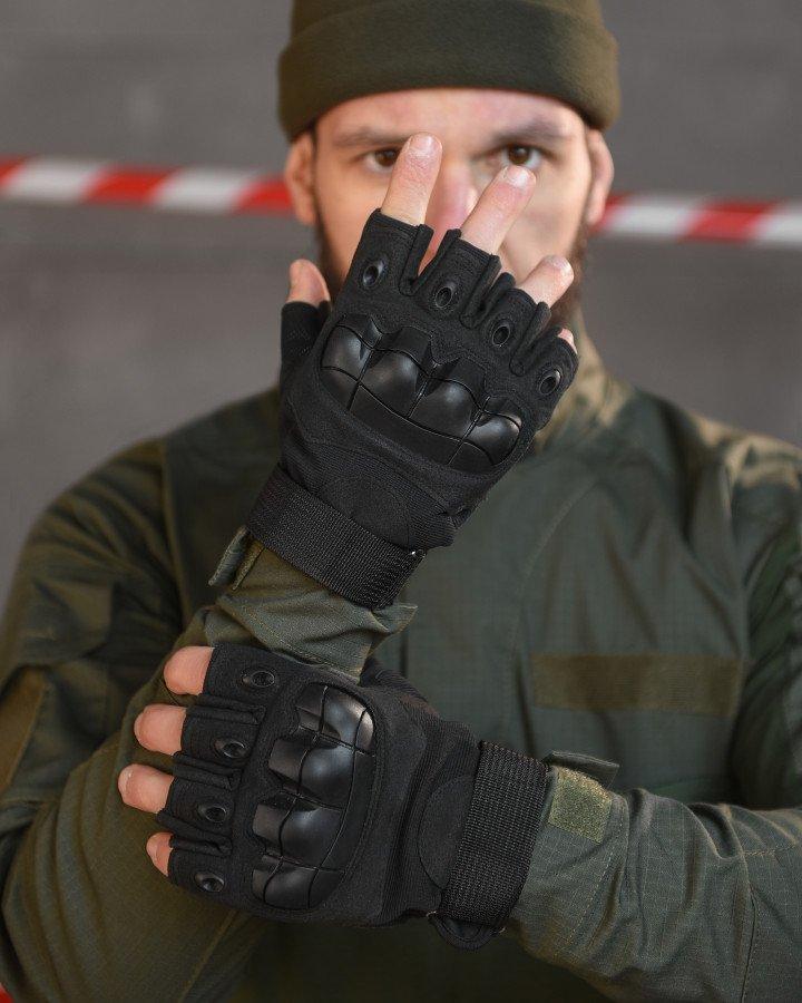 РУЧАТКИ БЕЗПАЛІ OUTDOOR TACTICS ІЗ ЗАХИСТОМ black ВТ6009, фото 1