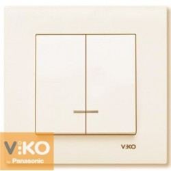 Вимикач 2-й з підсвіткою Крем Karre Viko, 90960150