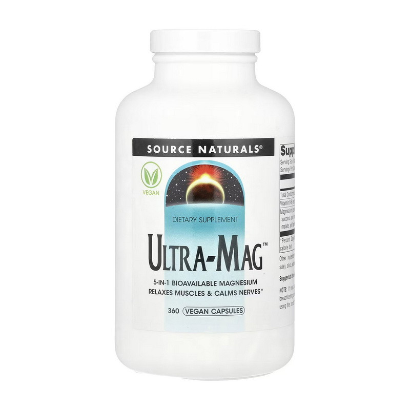 Ультра магній, Source Naturals Ultra-Mag 360 капсул, фото 1
