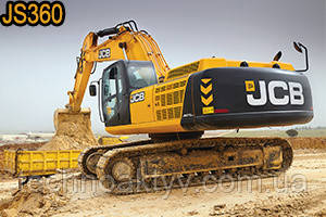 Гусеничный экскаватор JCB JS360  Максимальная мощность двигателя 212кВт Эксплуатационная масса 38372кг