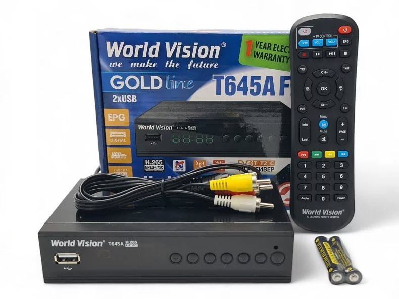 Тюнер т2 World Vision Т645A FM з учнем пультом