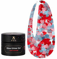 Глітер для дизайну F.O.X gel-polish Glow Glitter Love edition 015  5 мл
