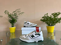 Женские кроссовки New Balance 550 (бело-зелёные) стильные и удобные кросы D318
