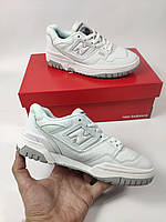 Женские кроссовки New Balance 550 (бело-серые) стильные и удобные кроссы D432