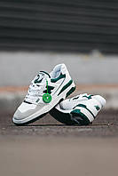 Женские кроссовки New Balance 550 (бело-зелёные) стильная обувь D437