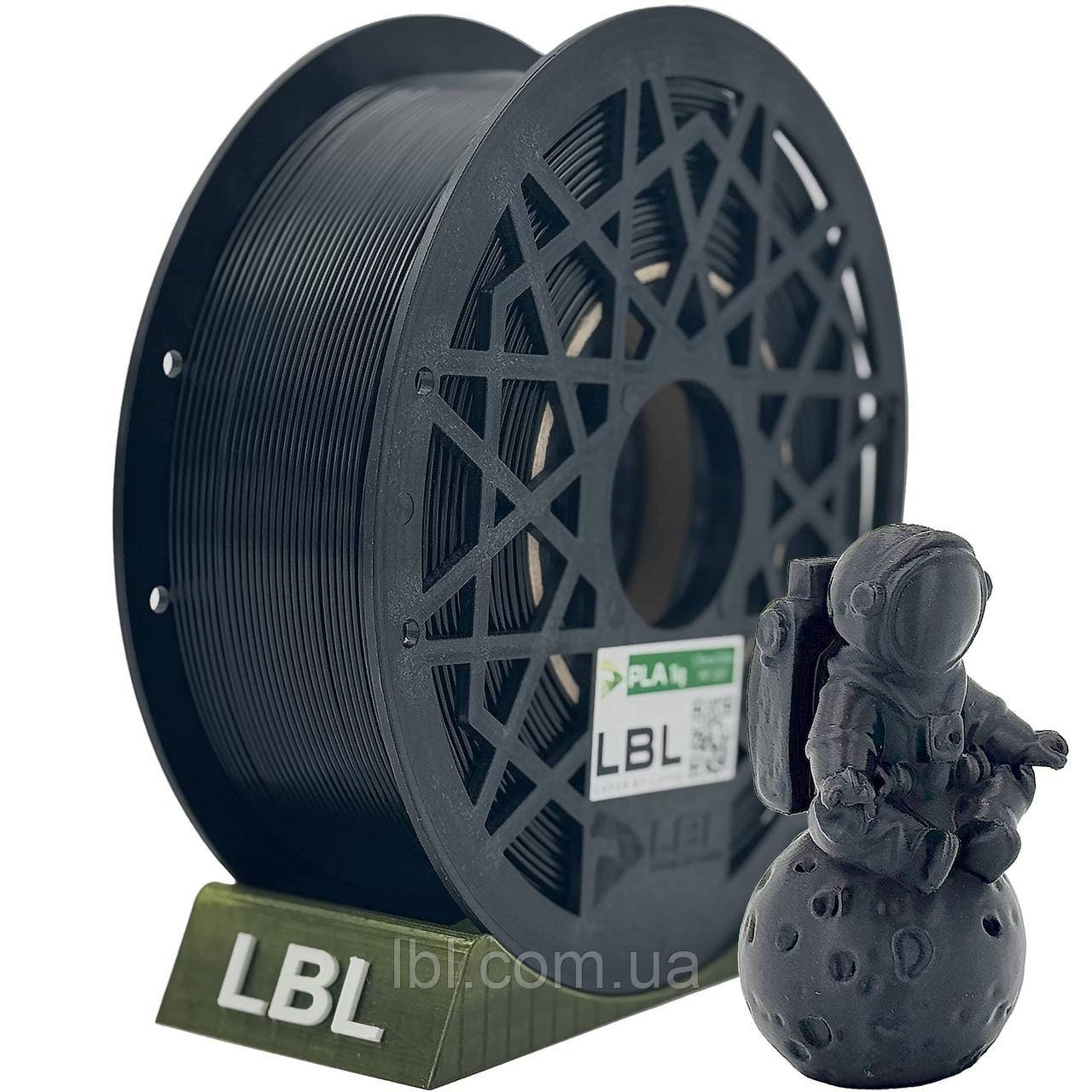 PLA (ПЛА) пластик Чорний для 3D принтера 1.0 кг / 335 м / 1.75 мм