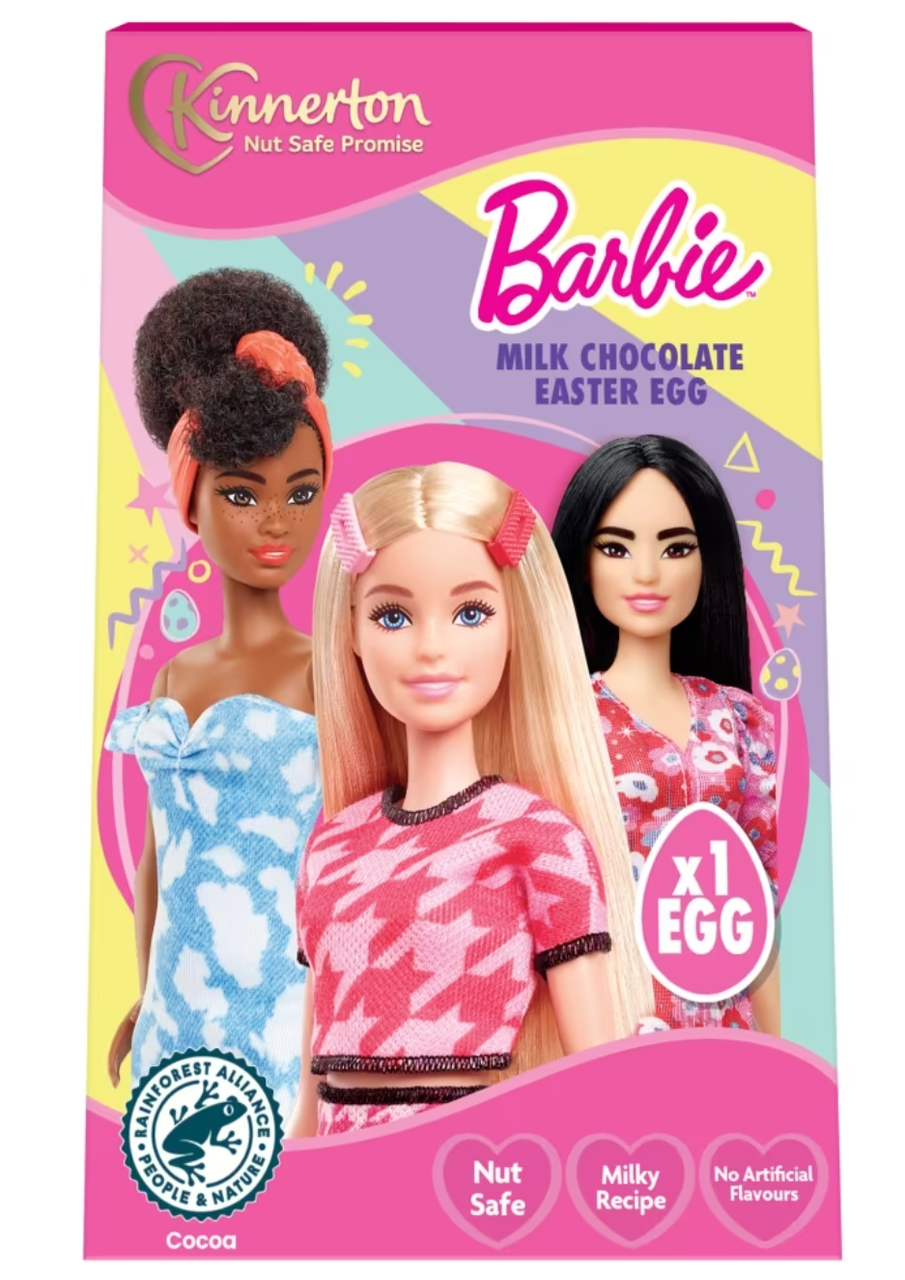 Шоколадне яйце та батончик Kinnerton Barbie Milk Chocolate Easter Egg 50г