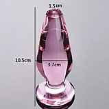 Анальна пробка з обмежувачем, Скляний корок 10 см, Анальний стимулятор конусної форми, Інтимні іграшки, фото 4