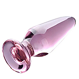 Анальна пробка з обмежувачем, Скляний корок 10 см, Анальний стимулятор конусної форми, Інтимні іграшки, фото 6