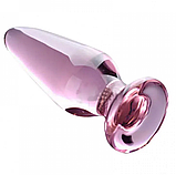 Анальна пробка з обмежувачем, Скляний корок 10 см, Анальний стимулятор конусної форми, Інтимні іграшки, фото 5