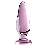 Анальна пробка з обмежувачем, Скляний корок 10 см, Анальний стимулятор конусної форми, Інтимні іграшки, фото 3