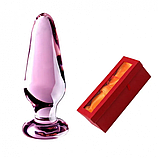 Анальна пробка з обмежувачем, Скляний корок 10 см, Анальний стимулятор конусної форми, Інтимні іграшки, фото 9