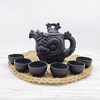 Чайний традиційний набір з Цзишанської глини на 6 персон Дракон і Фенікс - символ багатства, щастя та удачі